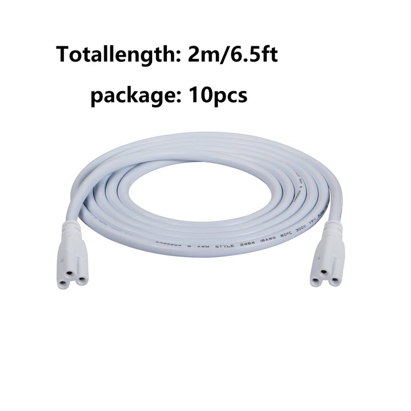 SinLoon UL-LP Certification T5 T8 LED Lamp Connecting Wire for Ceiling Lights - Daylight Integrated Tube Cable Linkable Cords for Lamp Holder Socket Fittings (6.5FT/2M, 10-Pack) - Image 5
